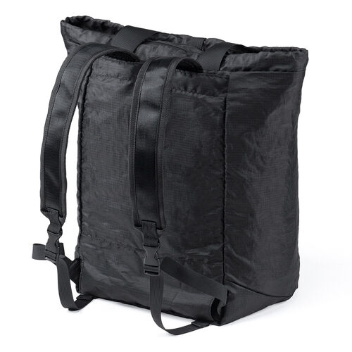 折りたたみリュック & トートバッグ（マイバッグ・コンパクト・エコバッグ・サブバッグ・22L・撥水・軽量・高機能・ブラック）