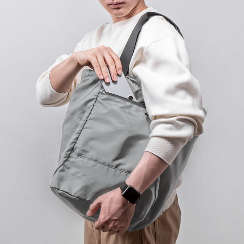 折りたたみリュック & トートバッグ（マイバッグ・コンパクト・エコバッグ・サブバッグ・22L・撥水・軽量・高機能・グレー）