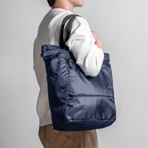 折りたたみリュック & トートバッグ（マイバッグ・コンパクト・エコバッグ・サブバッグ・22L・撥水・軽量・高機能・ネイビー）
