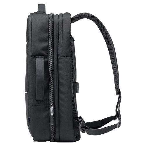 リュック（マチ拡張・ビジネス・大容量・21L～32L・PCリュック・シンプル・撥水・多機能・バックパック・メンズ・旅行・出張・ブラック）