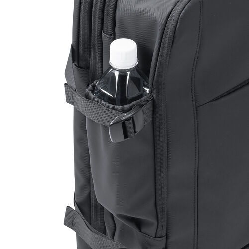 リュック（マチ拡張・ビジネス・大容量 22L～35L・PCリュック・シンプル・PUコーティング・耐水・撥水・多機能・バックパック・メンズ・旅行・出張・ブラック）