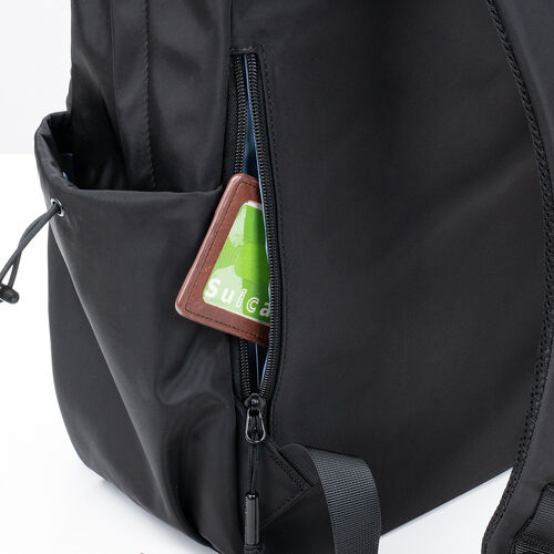 タウンリュック（カジュアル・ビジネスバッグ・19L・軽量・男女兼用・タックデザイン・バックパック・撥水・A4サイズ・14インチ・ノートPC収納・メンズ・レディース・通勤・通学・旅行・ブラック）