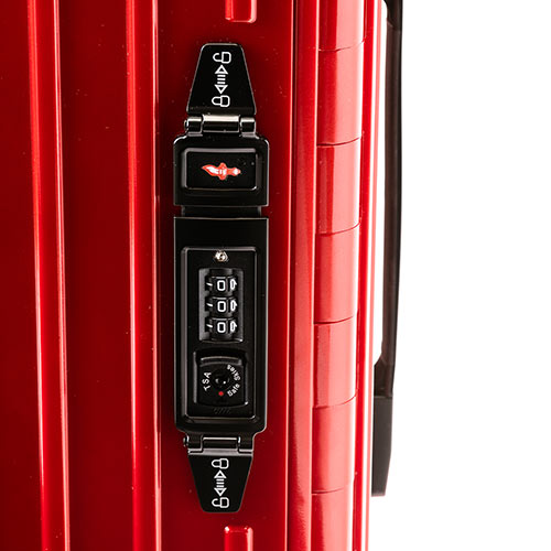 スーツケース（キャリーケース・折りたたみ対応・容量35リットル・静音キャスター・ポリカーボネート・コロコロ・レッド）