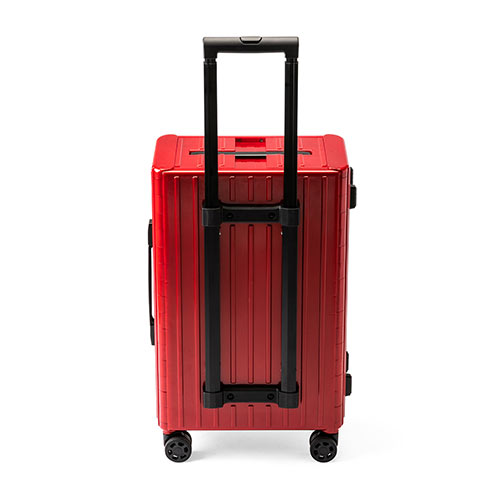 スーツケース（キャリーケース・折りたたみ対応・容量35リットル・静音キャスター・ポリカーボネート・コロコロ・レッド）