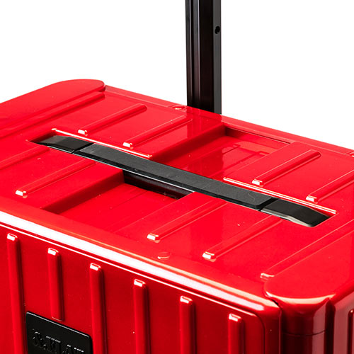 スーツケース（キャリーケース・折りたたみ対応・容量35リットル・静音キャスター・ポリカーボネート・コロコロ・レッド）