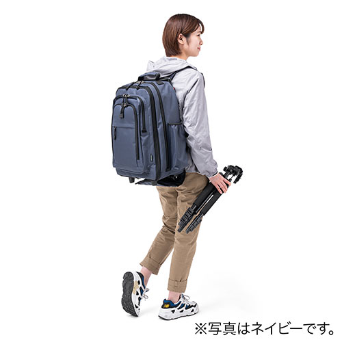 キャリーリュック（ソフトキャリー・レディース・メンズ・機内持ち込み・2WAY・大容量・ビジネス・おしゃれ・おすすめ・ブラック・防災・防災バック・非常持ち出し袋）BAGCR006BK