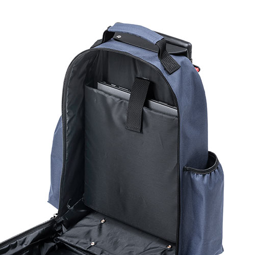 キャリーリュック（ソフトキャリー・レディース・メンズ・機内持ち込み・2WAY・大容量・ビジネス・おしゃれ・おすすめ・ネイビー・防災・防災バック・非常持ち出し袋）BAGCR006NV