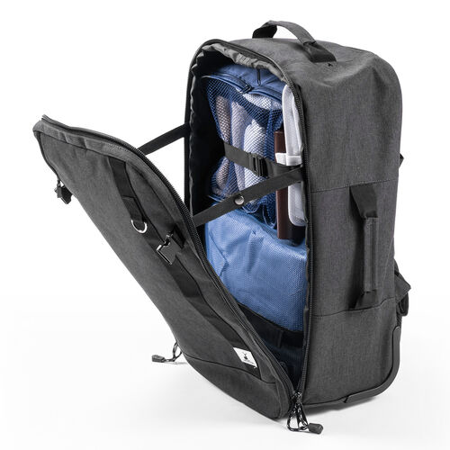 キャリーリュック（ソフトキャリー・レディース・メンズ・機内持ち込み・2WAY・大容量・ビジネス・おしゃれ・おすすめ・グレー・防災・防災バック・非常持ち出し袋）BAGCR007BK