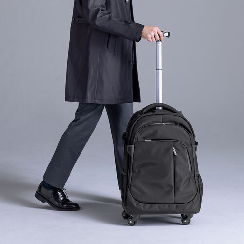 キャリーリュック（キャリーバッグ・2WAY・トロリー・4輪・ビジネスリュック・35リットル・ブラック）