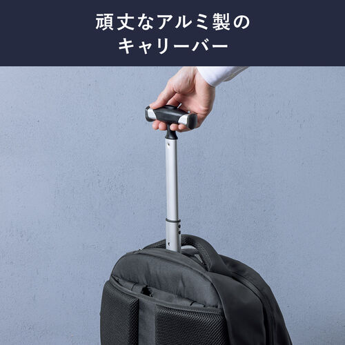 キャリーリュック（キャリーバッグ・2WAY・トロリー・4輪・ビジネスリュック・35リットル・ブラック）