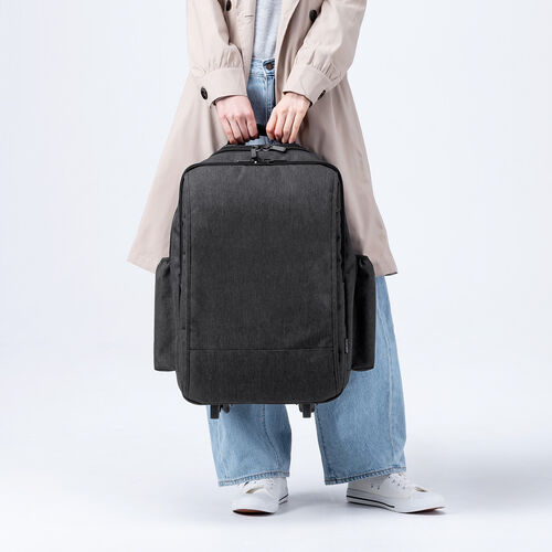 キャリーリュック（リュックキャリー・キャリーバッグ・2way・35L・キャリーバッグ・ビジネスリュック・機内持ち込み・ブラック・防災・防災バック・非常持ち出し袋）