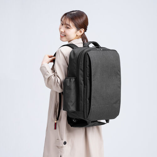 キャリーリュック（リュックキャリー・キャリーバッグ・2way・35L・キャリーバッグ・ビジネスリュック・機内持ち込み・ブラック・防災・防災バック・非常持ち出し袋）