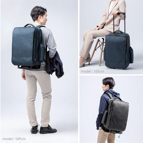 キャリーリュック（リュックキャリー・キャリーバッグ・2way・35L・キャリーバッグ・ビジネスリュック・機内持ち込み・ブラック・防災・防災バック・非常持ち出し袋）