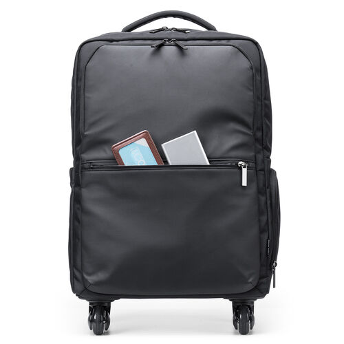 キャリーリュック（キャリーバッグ・4輪・容量35L・2WAY・ビジネスリュック・機内持ち込み・スーツケース・撥水・トロリー・2泊3日・旅行・出張・防災・ブラック）