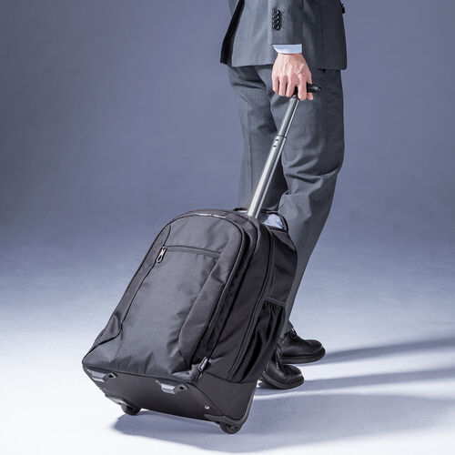 キャリーバッグ（リュック機能・T字ハンドル・1本軸キャリーバー・2WAY・ビジネス・機内持ち込み・スーツケース・撥水・軽量・旅行・出張・1泊2日・ブラック）