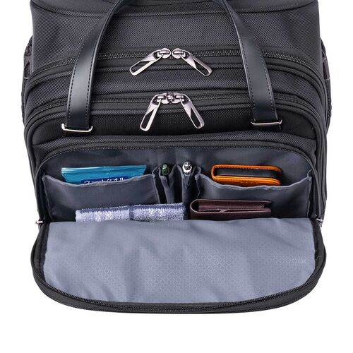 スリムキャリーバッグ（ビジネスバッグ・大容量・22L・縦長・小型・機内持ち込み・2輪・旅行・出張・撥水・メンズ・ブラック）