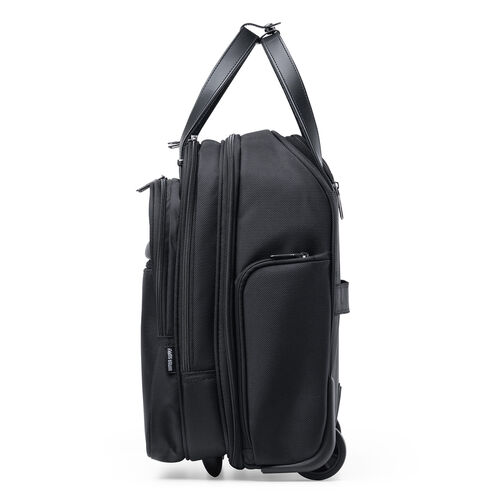 スリムキャリーバッグ（ビジネスバッグ・大容量・22L・縦長・小型・機内持ち込み・2輪・旅行・出張・撥水・メンズ・ブラック）