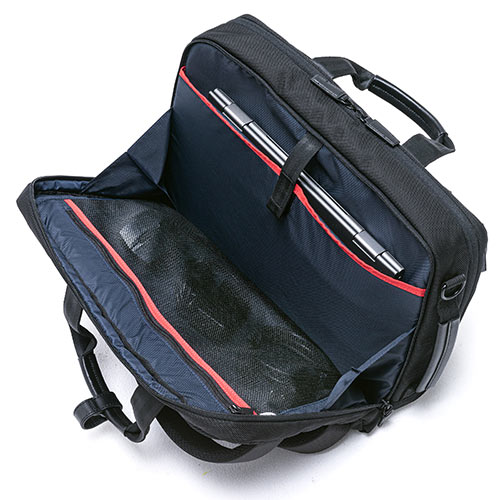 バッグ（ショルダー・リュック・ビジネス・メンズ・大容量・コーデュラ使用・テフロン加工・撥水・16.7L・Mサイズ・ブラック）