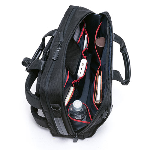 バッグ（ショルダー・リュック・ビジネス・メンズ・大容量・コーデュラ使用・テフロン加工・撥水・16.7L・Mサイズ・ブラック）