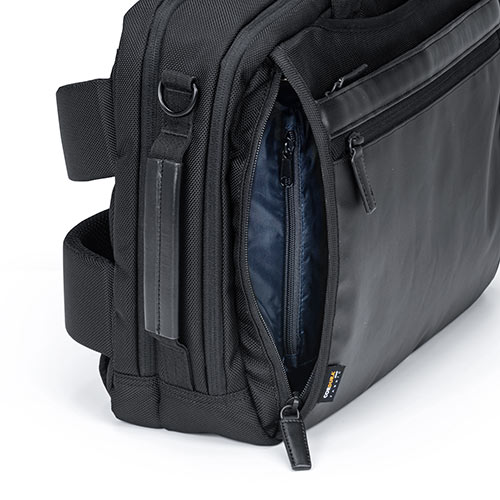 バッグ（ショルダー・リュック・ビジネス・メンズ・大容量・コーデュラ使用・テフロン加工・撥水・16.7L・Mサイズ・ブラック）