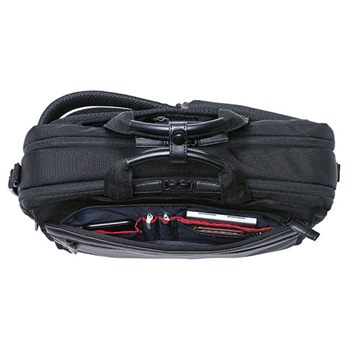 バッグ（ショルダー・リュック・ビジネス・メンズ・大容量・コーデュラ使用・テフロン加工・撥水・16.7L・Mサイズ・ブラック）