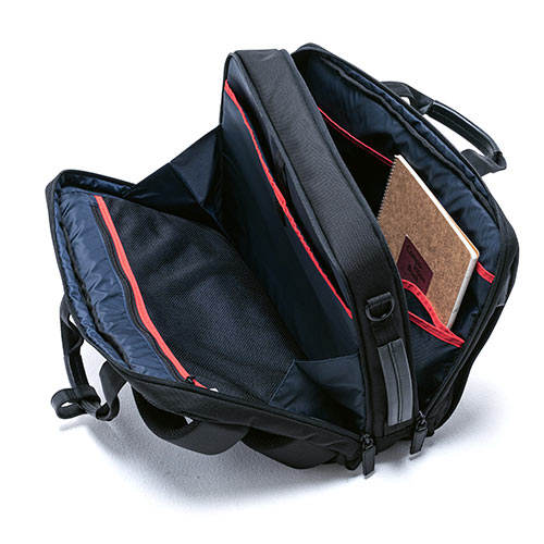 バッグ（ショルダー・リュック・ビジネス・メンズ・大容量・コーデュラ使用・テフロン加工・撥水・16.7L・Mサイズ・ブラック）