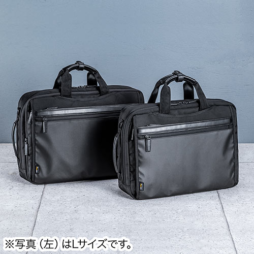 バッグ（ショルダー・リュック・ビジネス・メンズ・大容量・コーデュラ使用・テフロン加工・撥水・16.7L・Mサイズ・ブラック）