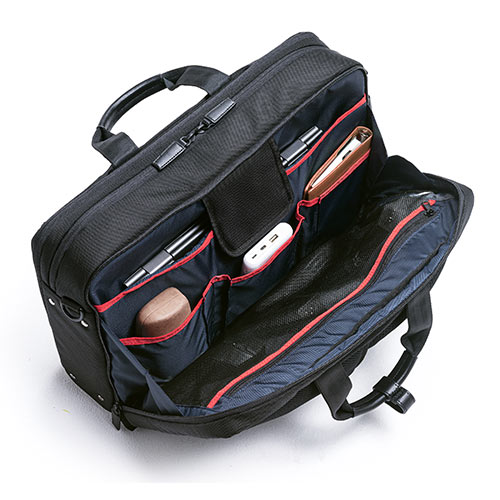 バッグ（ショルダー・リュック・ビジネス・メンズ・大容量・コーデュラ使用・テフロン加工・撥水・23.5L・Lサイズ・ブラック）