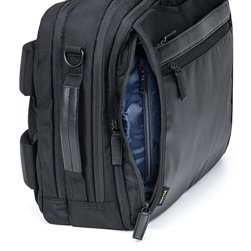 バッグ（ショルダー・リュック・ビジネス・メンズ・大容量・コーデュラ使用・テフロン加工・撥水・23.5L・Lサイズ・ブラック）