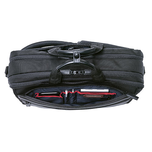 バッグ（ショルダー・リュック・ビジネス・メンズ・大容量・コーデュラ使用・テフロン加工・撥水・23.5L・Lサイズ・ブラック）