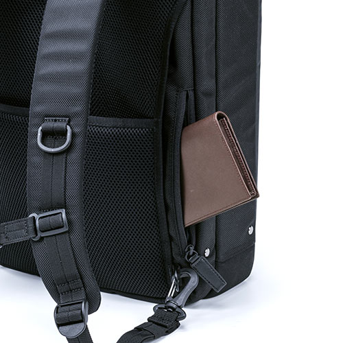 バッグ（ショルダー・リュック・ビジネス・メンズ・大容量・コーデュラ使用・テフロン加工・撥水・23.5L・Lサイズ・ブラック）