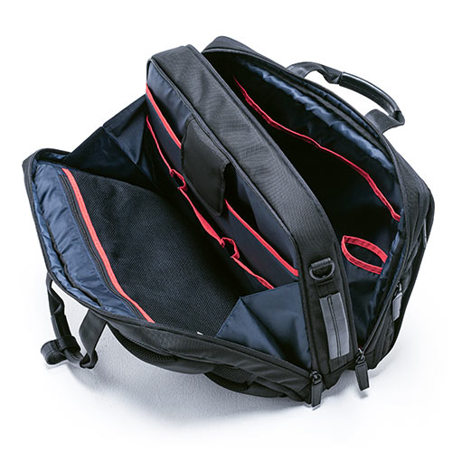 バッグ（ショルダー・リュック・ビジネス・メンズ・大容量・コーデュラ使用・テフロン加工・撥水・23.5L・Lサイズ・ブラック）