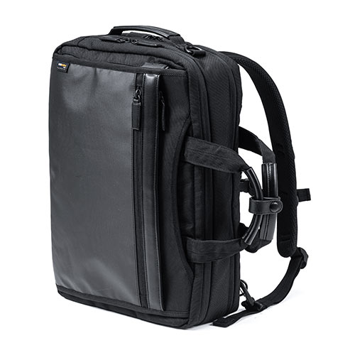 バッグ（ショルダー・リュック・ビジネス・メンズ・大容量・コーデュラ使用・テフロン加工・撥水・23.5L・Lサイズ・ブラック）