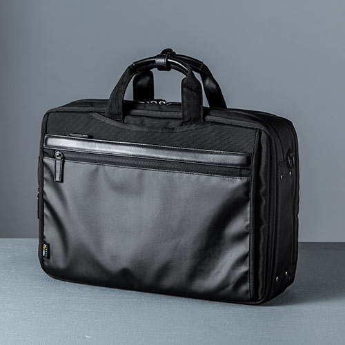 バッグ（ショルダー・リュック・ビジネス・メンズ・大容量・コーデュラ使用・テフロン加工・撥水・23.5L・Lサイズ・ブラック）