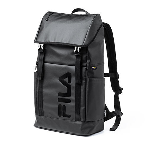 リュック（FILA・大容量22L・黒・メンズ・レディース・スクエア型・バックパック・通勤・通学）