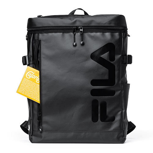 リュック（FILA・大容量24L・黒・メンズ・レディース・スクエア型・バックパック・通学・通勤）