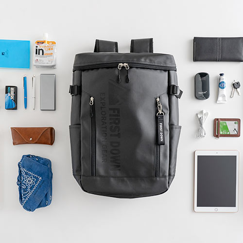 バックパック（スクエア型・リュック・メンズ・ビジネス・A4・旅行・ファーストダウン・22L・撥水・通勤・通学）