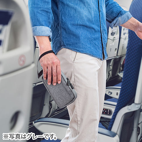 ガジェットポーチ（モバイルバッテリー・Wi-Fiルーター・iPhone・ケーブル収納・Sサイズ・ネイビー）