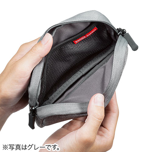 ガジェットポーチ（モバイルバッテリー・Wi-Fiルーター・iPhone・ケーブル収納・Sサイズ・ネイビー）