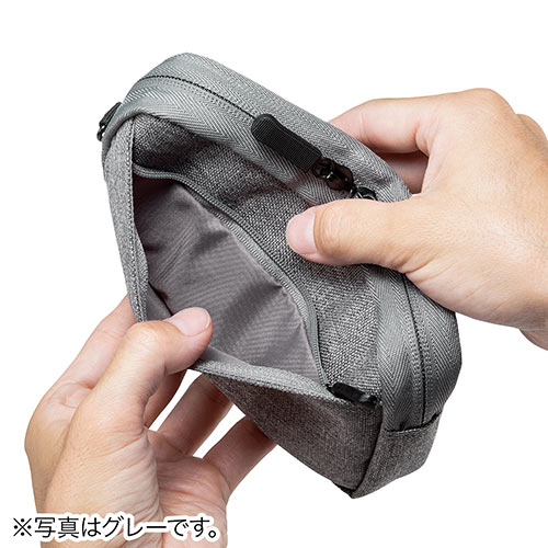 ガジェットポーチ（モバイルバッテリー・Wi-Fiルーター・iPhone・ケーブル収納・Sサイズ・ネイビー）