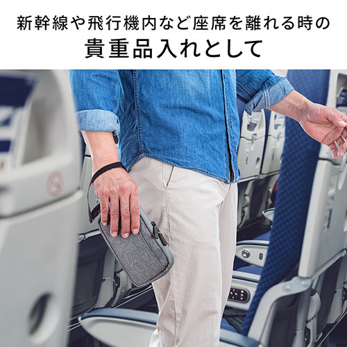 ガジェットポーチ（モバイルバッテリー・Wi-Fiルーター・iPhone・ケーブル収納・Sサイズ・ネイビー）