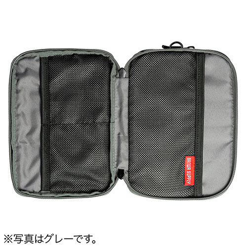 ポーチ（トラベルポーチ・ガジェットポーチ・小物入れ・おしゃれ・大容量・人気・おすすめ・男性・仕切り・収納・便利・持ち運び・ファスナーガード・ストラップ・ネイビー）BAGIN013NV