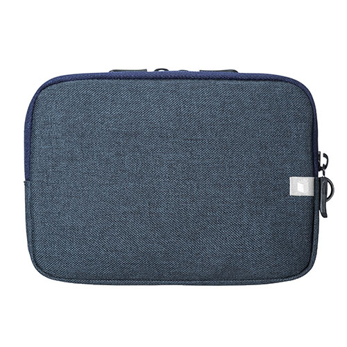 ポーチ（トラベルポーチ・ガジェットポーチ・小物入れ・おしゃれ・大容量・人気・おすすめ・男性・仕切り・収納・便利・持ち運び・ファスナーガード・ストラップ・ネイビー）BAGIN013NV