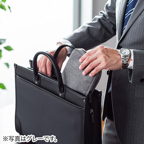 ポーチ（トラベルポーチ・ガジェットポーチ・小物入れ・おしゃれ・大容量・人気・おすすめ・男性・仕切り・収納・便利・持ち運び・ファスナーガード・ストラップ・ネイビー）BAGIN013NV