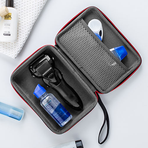 ポーチ（トラベルポーチ・ガジェットポーチ・小物入れ・おしゃれ・大容量・人気・おすすめ・男性・仕切り・収納・便利・持ち運び・黒・セミハード）BAGIN014BK