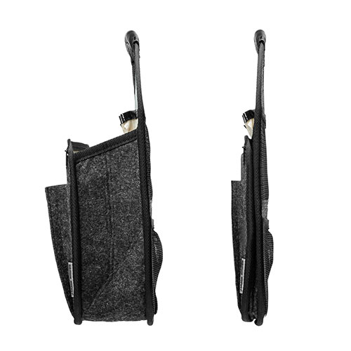 バッグインバッグ（リュック用・フェルト・軽量・縦型・15ポケット・自立可能・A4収納可能・ベージュ/グレー）