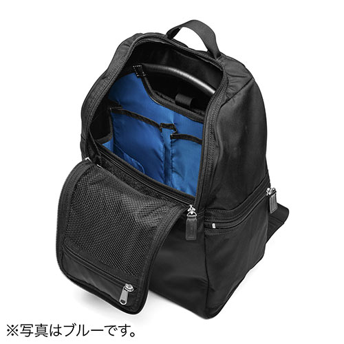 バッグインバッグ（リュック用・フェルト・軽量・縦型・15ポケット・自立可能・A4収納可能・ベージュ/グレー）