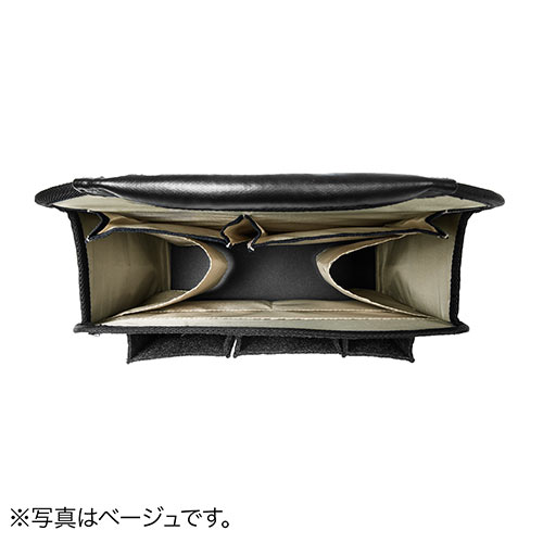 バッグインバッグ（リュック用・フェルト・軽量・縦型・15ポケット・自立可能・A4収納可能・ブルー/グレー）