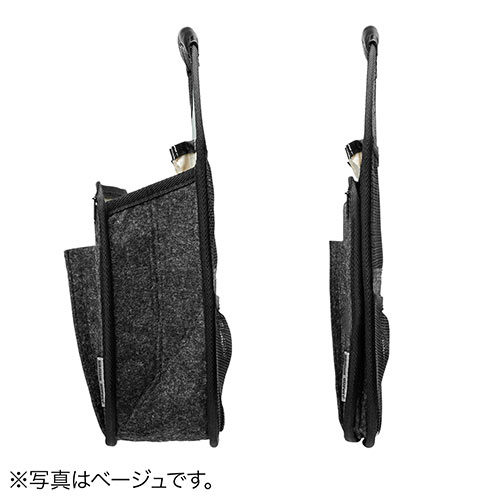 バッグインバッグ（リュック用・フェルト・軽量・縦型・15ポケット・自立可能・A4収納可能・ブルー/グレー）