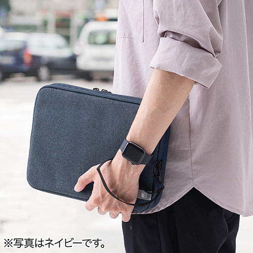 ポーチ（トラベルポーチ・ガジェットポーチ・小物入れ・おしゃれ・大容量・人気・おすすめ・男性・仕切り・収納・便利・持ち運び・2層式・B5サイズ・グレー）BAGIN024GY